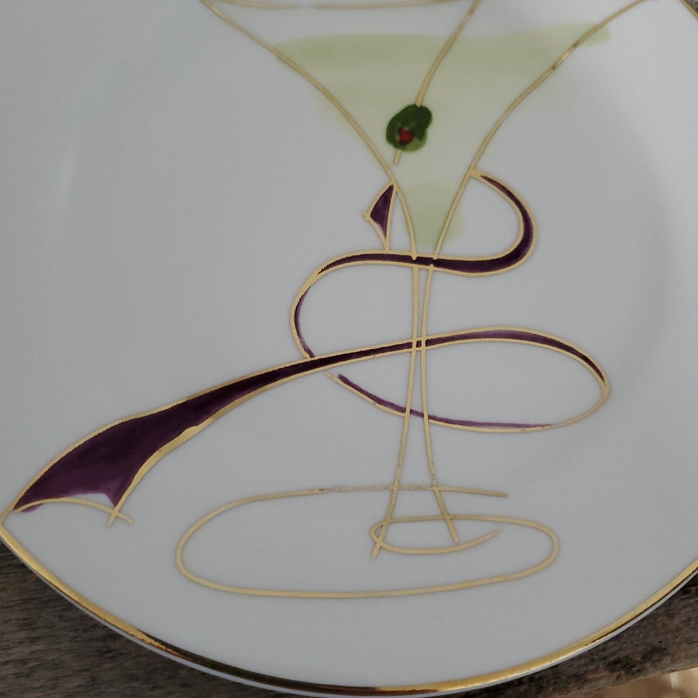 Pier 1 Martini Glass Salad appetizer plates set of 4 - Picture 4 of 5